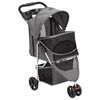 vidaXL Dog Stroller Grey 300D Oxford fabric, steel Medium Foldable