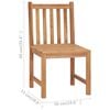 vidaXL Patio Chair Set of 2 Natural wood Fine sanded teak hardwood