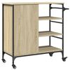 vidaXL Kitchen Trolley Sonoma Oak 34.4"x15.2"x33.3" Engineered Wood