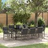 vidaXL Garden Dining Set with Cushion 9 pcs Grey Poly Rattan