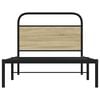 vidaXL Bed Frame Sonoma Oak Steel, Engineered Wood 42.1 x 79.9 in