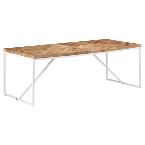 vidaXL Dining Table Natural wood and white