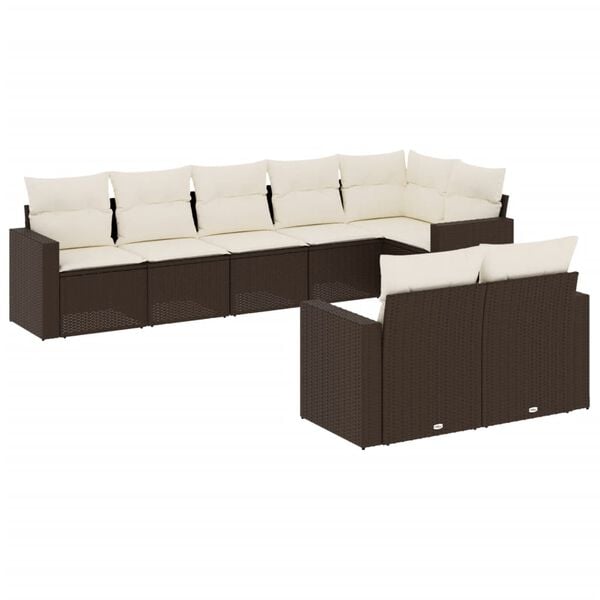 vidaXL Garden Sofa Set Brown and Cream White