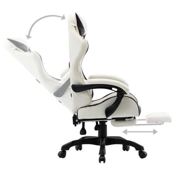 vidaXL Racing Chair Black and White Faux leather (PVC, polyester, cotton)