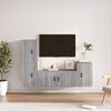 vidaXL TV Cabinet Set Set of 4 Grey Sonoma Engineered wood