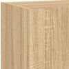 vidaXL TV Wall Unit Sonoma Oak Engineered Wood, Glass Medium