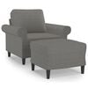 vidaXL Sofa Chair With Footstool Dark Grey
