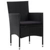 vidaXL Sofa Set Black PE (polyethylene) rattan Medium Removable Covers