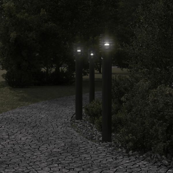 vidaXL Outdoor Floor Lamp Black Stainless Steel Lights