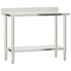 vidaXL Kitchen Work Table with Overshelf 43.3"x21.7"x47.2" Stainless Steel