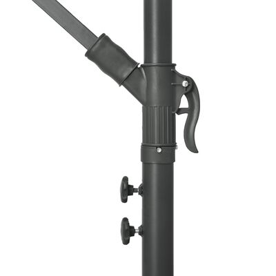 vidaXL Cantilever Umbrella with LED Lights and Steel Pole Terracotta