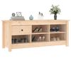 vidaXL Shoe Cabinet Natural Pine Solid Pine Wood Medium Shoe Cabinet