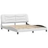 vidaXL Bed Frame without Mattress "Hvar" White 72"x83.9"Faux Leather