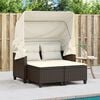 vidaXL Garden Sofa Brown PE rattan Medium Removable Covers Garden Sofa