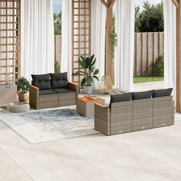 vidaXL Garden Sofa Set Grey