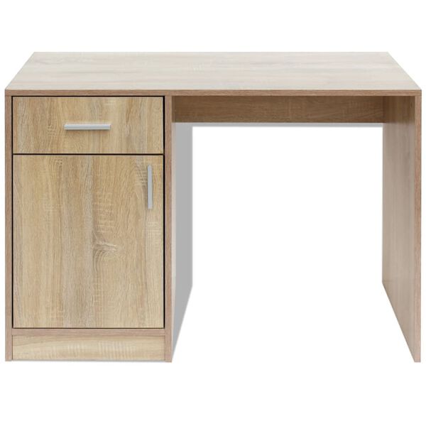 vidaXL Desk Oak Engineered wood 39.4 x 15.7 x 28.7 in Storage Desk