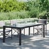 vidaXL Garden Table Black Poly rattan Large Durable Garden Table