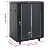vidaXL 15U Network Cabinet 19" IP20 Black 23.6" x 17.7" x 33.9"