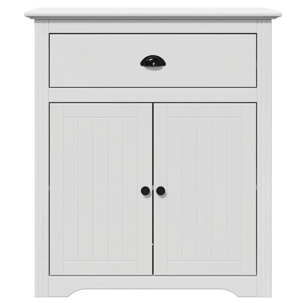 vidaXL Hallway Cabinet White Solid pinewood, engineered wood, metal