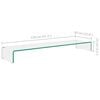 vidaXL TV Cabinet Clear Tempered Glass 47.2 in x 11.8 in x 5.1 in Sleek