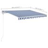 vidaXL Retractable Awning Blue and White