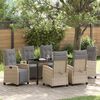 vidaXL Garden Dining Set 7 pcs Beige poly rattan