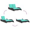 vidaXL Sun Lounger with Cushions Black 44.9x80.7x28.7" Poly Rattan