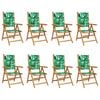 vidaXL Garden Chair Set of 8 Green Solid acacia wood with an oil finish