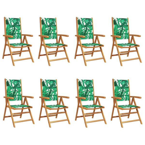 vidaXL Garden Chair Set of 8 Green Solid acacia wood with an oil finish