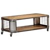 vidaXL Coffee Table Natural Mango Wood Solid Mango Wood, Steel