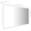 vidaXL Mirror White Engineered wood, acrylic 31.5 x 3.3 x 14.6 in Lights