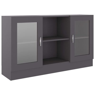 vidaXL Vitrine Cabinet Gray 47.2"x12"x27.6" Engineered Wood