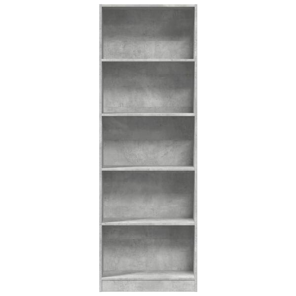 vidaXL Bookcase Concrete Grey Engineered Wood Tall Bookcase