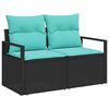 vidaXL Sofa Set 3 pcs Black Poly Rattan