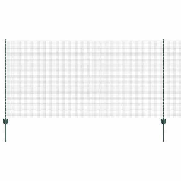 vidaXL Fence with Post Green 3.94 x 82.02 ft Steel and PVC