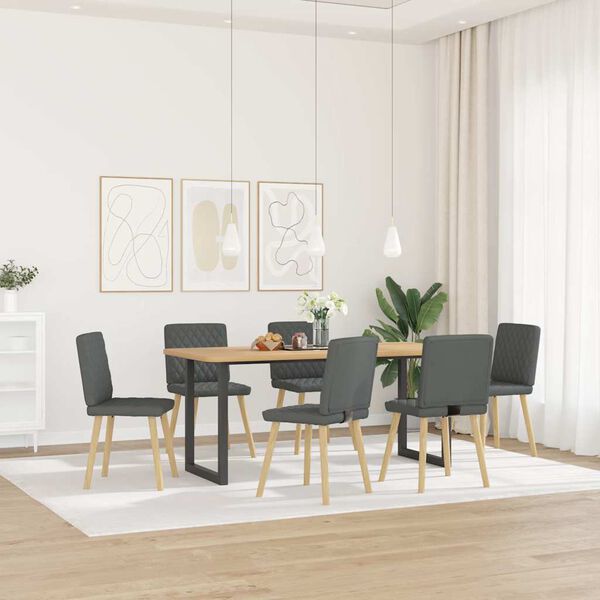 vidaXL Dining Chair Set of 6 Dark Grey