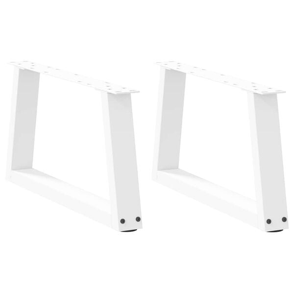 vidaXL Dining Table Leg Set of 2 White Powder-coated steel Medium