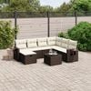 vidaXL Garden Sofa Set Brown Poly Rattan Large Modular Garden Sofa Set