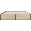 vidaXL Bed Frame Sonoma oak Engineered wood and metal 55.1 x 78.7 in