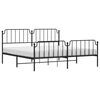 vidaXL Bed Frame Black Powder-Coated Steel Full Bed Frame Rectangular