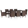 vidaXL Patio Dining Set Set of 8 Brown