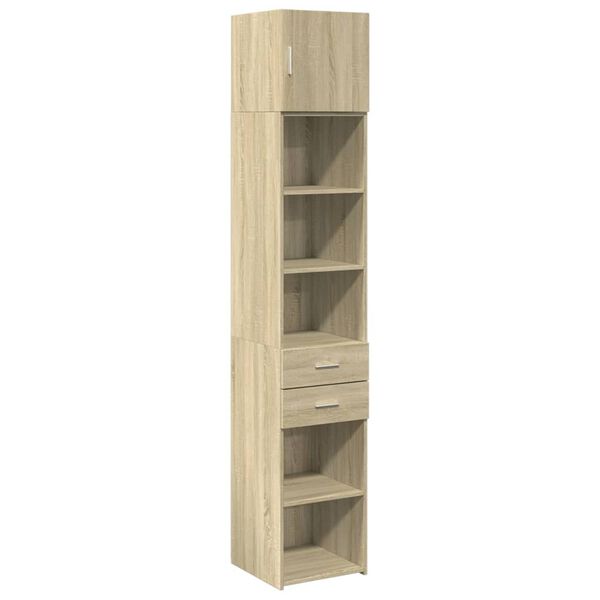 vidaXL Slim Storage Cabinet Sonoma Oak Engineered Wood Slim