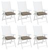 vidaXL Chair Cushion Set of 6 Taupe Oxford fabric 15.7x15.7 in