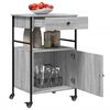 vidaXL Kitchen Trolley Gray Sonoma 22"x16.9"x35.2" Engineered Wood