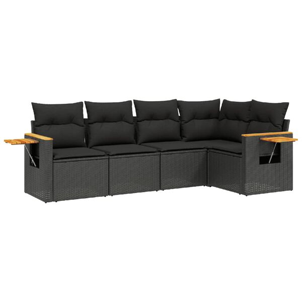 vidaXL Garden Sofa Set Black