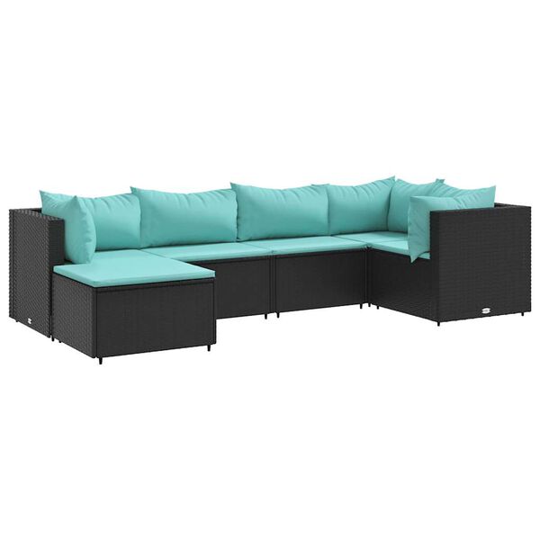 vidaXL Patio Lounge Set Black