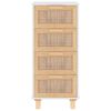 vidaXL Sideboard White Engineered wood, solid pine, natural rattan Medium