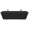 vidaXL Planter Black PE Rattan, Steel, Plastic Medium Decorative Inlays