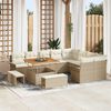 vidaXL Garden Sofa Set with Cushion 12 pcs Beige Poly Rattan