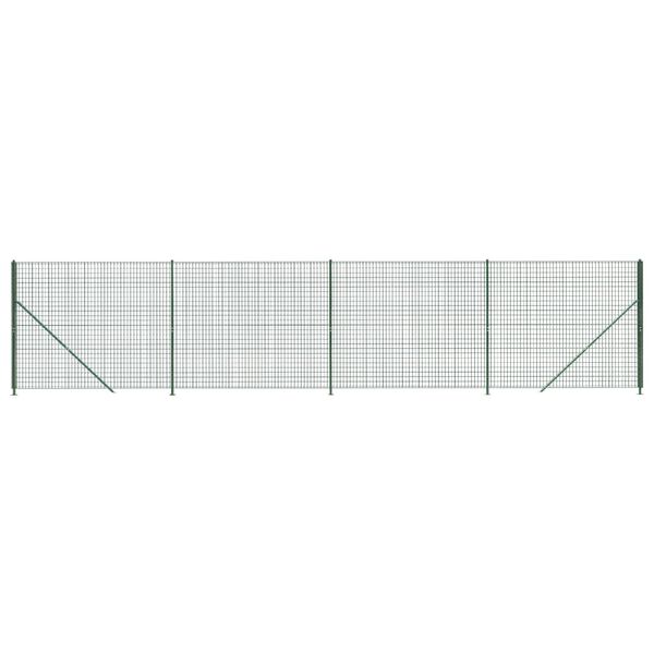 vidaXL Wire Mesh Fence with Flange Green 6.6x32.8'
